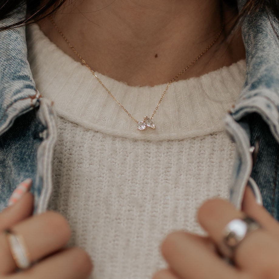 Sloane Two Stone Diamond Necklace