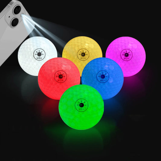 Glow in The Dark Golf Balls Light Activated 6-Color LED Night Balls and Storage Bag Funny Golf Gift Gift