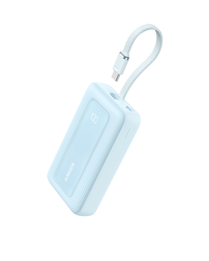 Anker Zolo Power Bank (10K, 30W) with a 5.4-inch (13.7 cm) built-in USB-C cable.