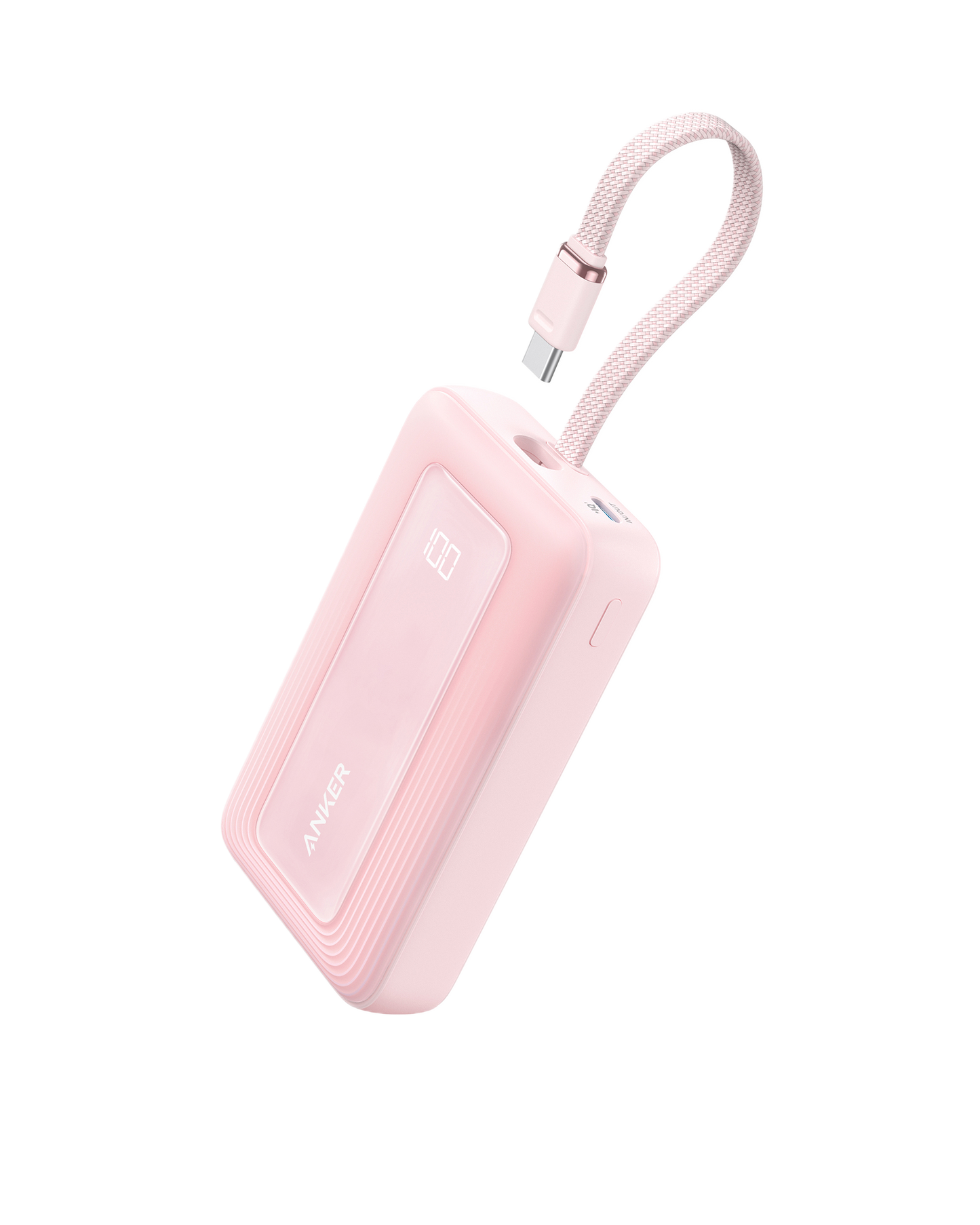 Anker Zolo Power Bank (10K, 30W) with a 5.4-inch (13.7 cm) built-in USB-C cable.