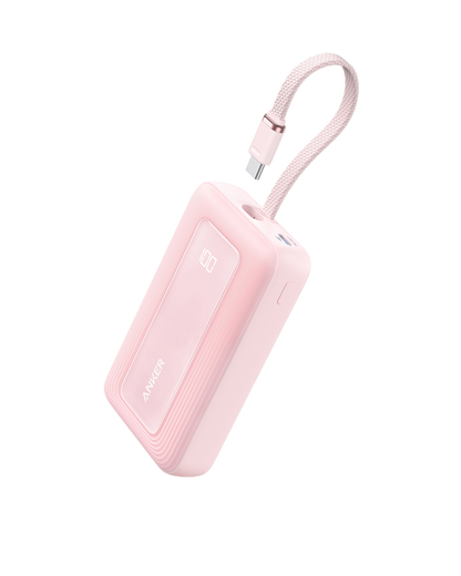 Anker Zolo Power Bank (10K, 30W) with a 5.4-inch (13.7 cm) built-in USB-C cable.