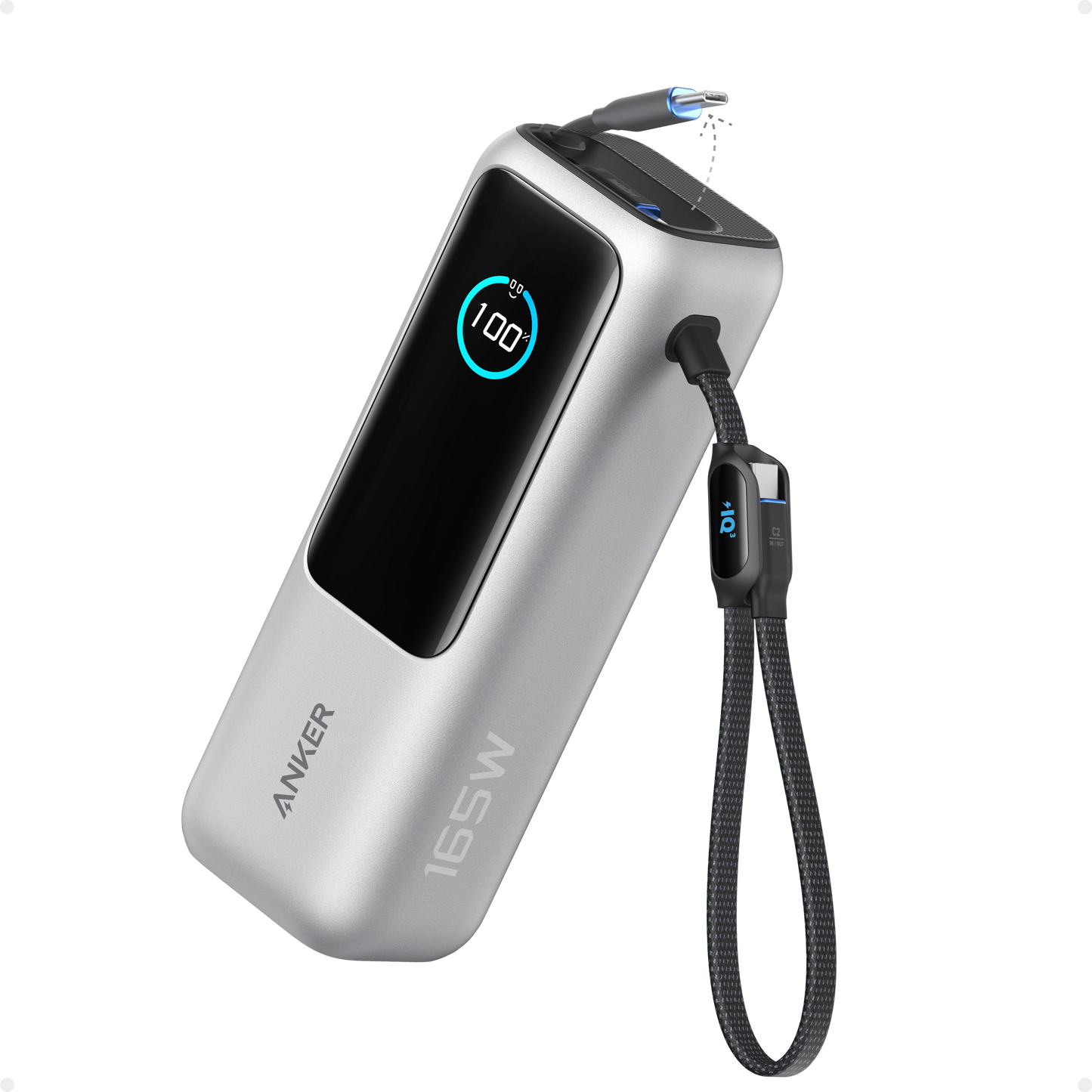 Anker Laptop Power Bank (25K, 165W, Built-In and Retractable Cables)