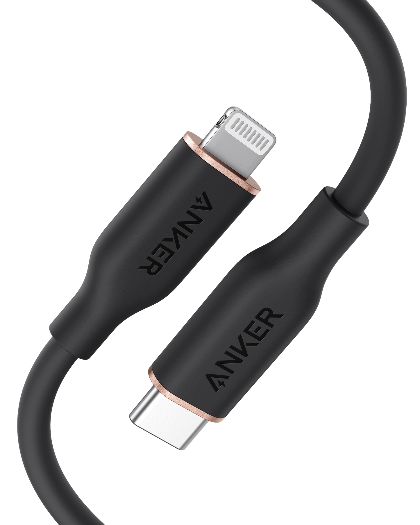 Anker <b>641</b> USB-C to Lightning Cable (Flow, 3 ft Silicone)