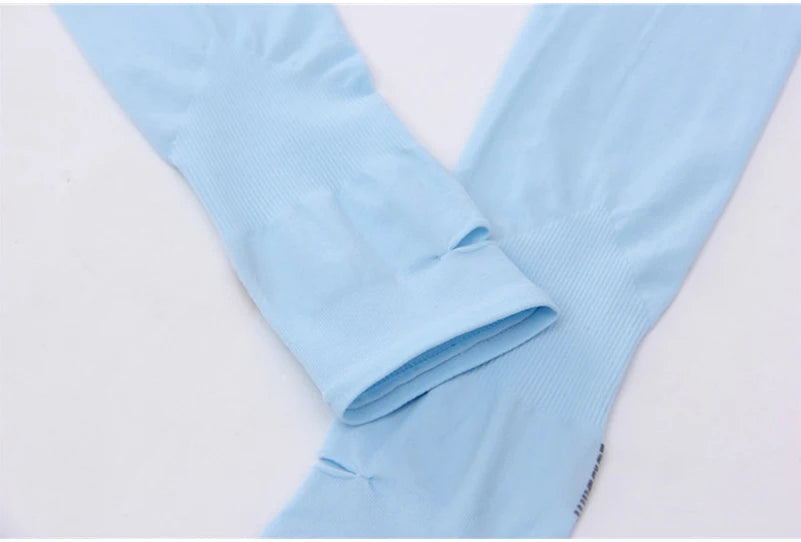 1 Pair Cycling Arm Sleeves Sun UV Protection Long Fingerless Gloves Running Fishing Ridding Golf Game Outdoor Sport Hand Warmers