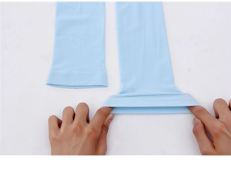 1 Pair Cycling Arm Sleeves Sun UV Protection Long Fingerless Gloves Running Fishing Ridding Golf Game Outdoor Sport Hand Warmers