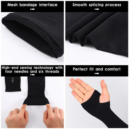 1 Pair Cycling Arm Sleeves Sun UV Protection Long Fingerless Gloves Running Fishing Ridding Golf Game Outdoor Sport Hand Warmers