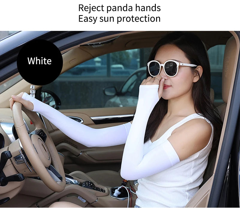 1 Pair Cycling Arm Sleeves Sun UV Protection Long Fingerless Gloves Running Fishing Ridding Golf Game Outdoor Sport Hand Warmers