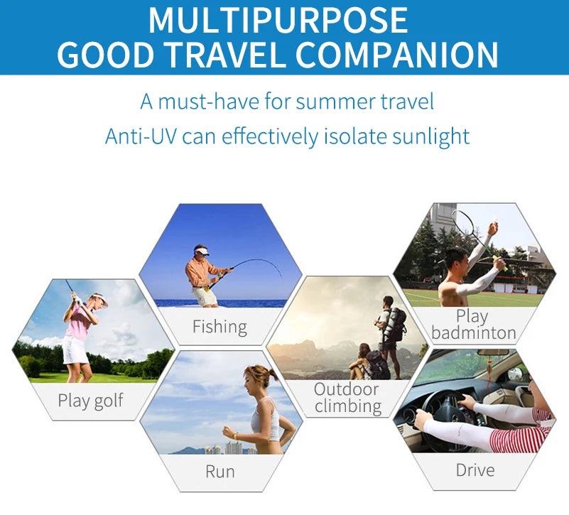 1 Pair Cycling Arm Sleeves Sun UV Protection Long Fingerless Gloves Running Fishing Ridding Golf Game Outdoor Sport Hand Warmers