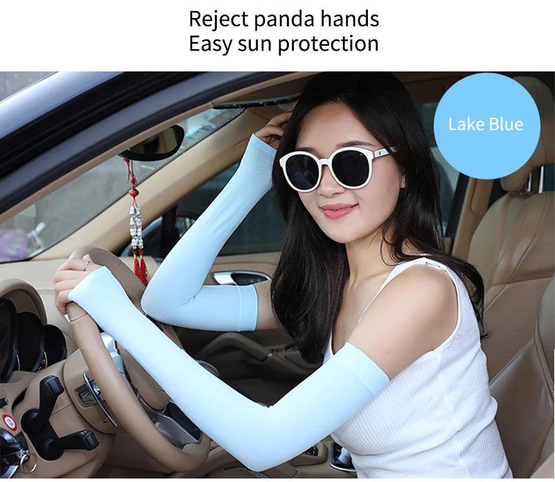 1 Pair Cycling Arm Sleeves Sun UV Protection Long Fingerless Gloves Running Fishing Ridding Golf Game Outdoor Sport Hand Warmers