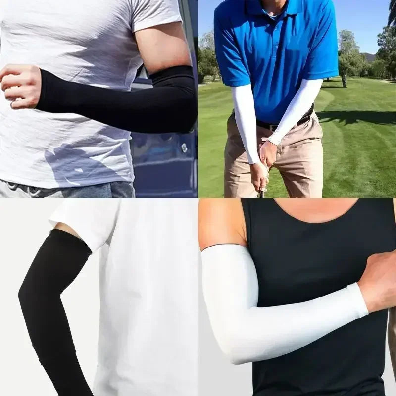 1 Pair Cooling Arm Covers for Men and Women Summer Sun Protection Sunshade Ice Silk Sleeves for Cycling Outdoor Sports Golf