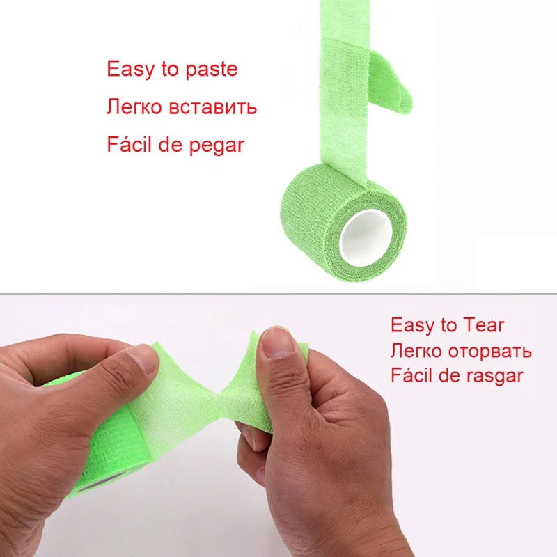 1/6/10 pcs Yellow Bee Printed Self Elastic Bandage 5cm Adhesive Athletic Tape Wraps for DIY Tattooing Wrist Joint Pet