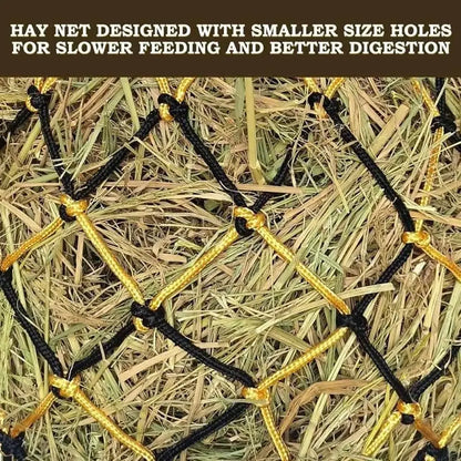 2 Pcs/Set Polyester Slow Feed Hay Net Hanging Large Capacity Horse Hay Bag 40inch Hay Feeder Bag Equestrian Accessory
