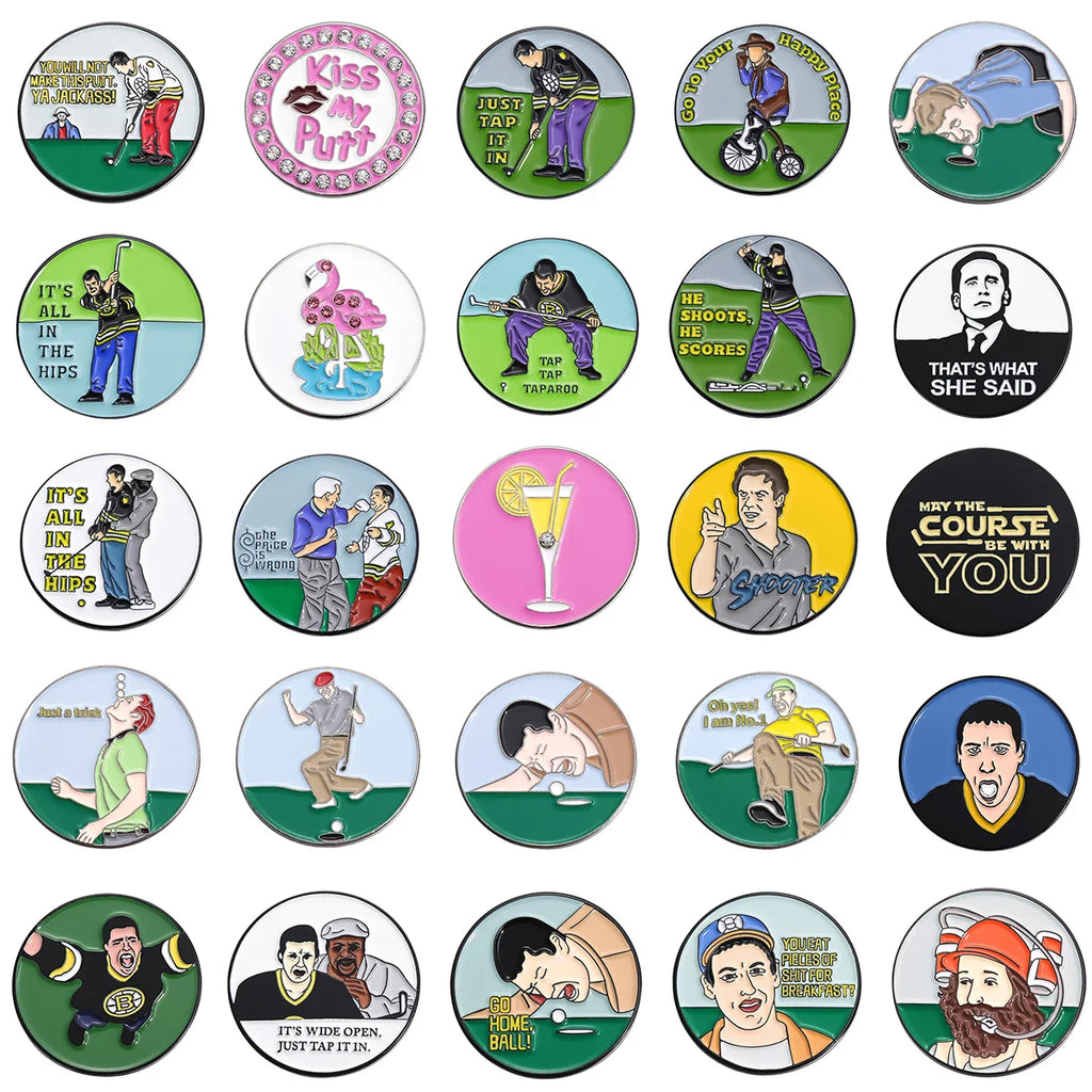 0.9 Inch Magnetic Golf Hat Clip with Ball Marker - Electroplated Metal Golf Training Aid Gift for Boys, Girls & Kids