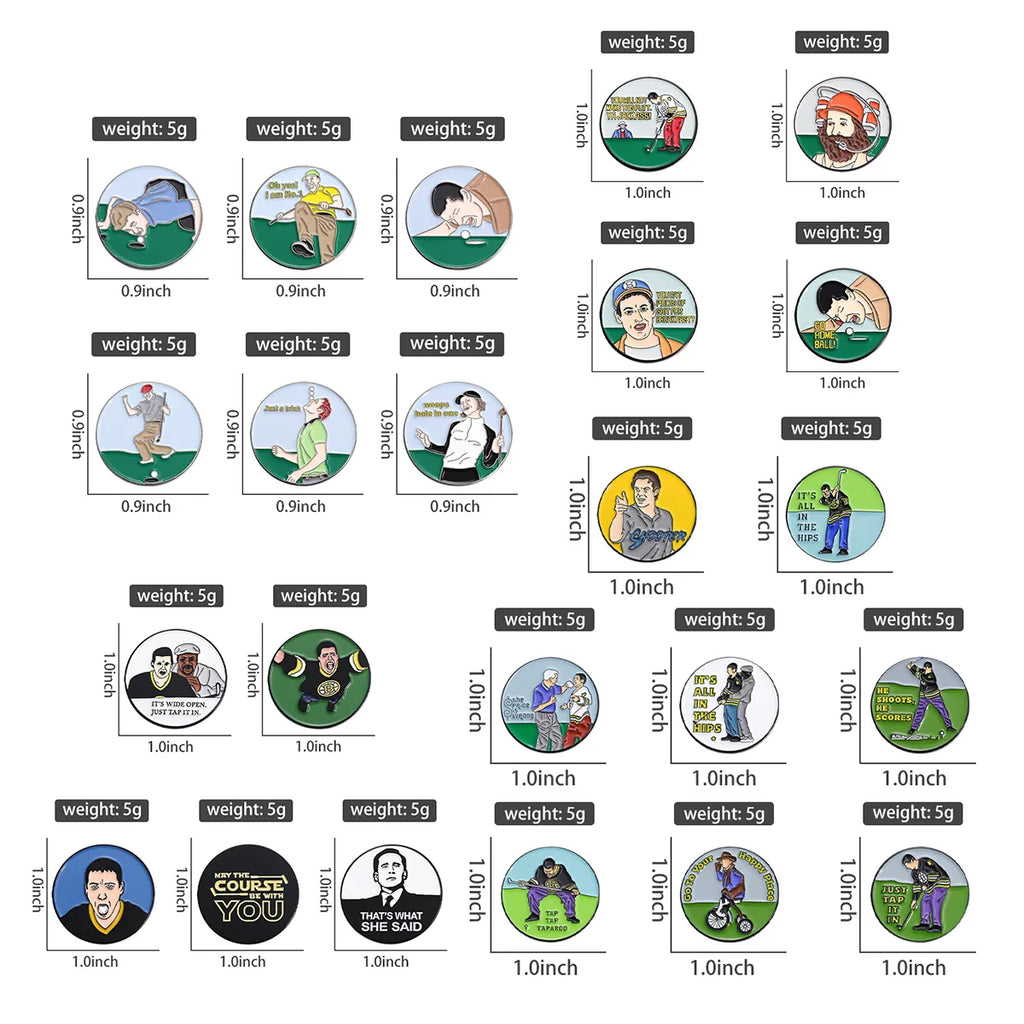 0.9 Inch Magnetic Golf Hat Clip with Ball Marker - Electroplated Metal Golf Training Aid Gift for Boys, Girls & Kids