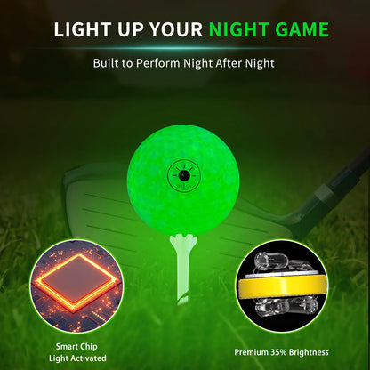Glow in The Dark Golf Balls Light Activated 6-Color LED Night Balls and Storage Bag Funny Golf Gift Gift