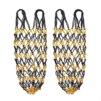 2 Pcs/Set Polyester Slow Feed Hay Net Hanging Large Capacity Horse Hay Bag 40inch Hay Feeder Bag Equestrian Accessory