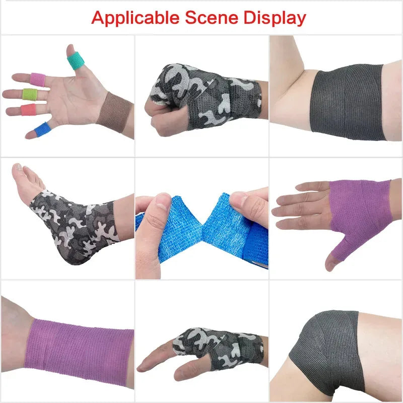 1/10/15/30Pcs 4.8m Camouflage Sport Self Adhesive Elastic Bandage Wrap Tape Elastoplast For Knee Support Pads Finger Ankle Palm
