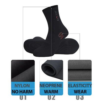 1.5MM Neoprene Diving Socks Men's Women's Swimming Warm Snorkeling Socks Water Sports Long Non-slip Wearable Beach Socks