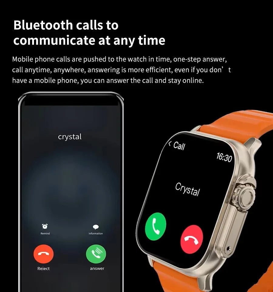 New Smartwatch Men 49mm Series 8 2.3"AMOLED Screen NFC Compass Waterproof For Apple Watch IWO Ultra 8 Smart Watches 2025 Android