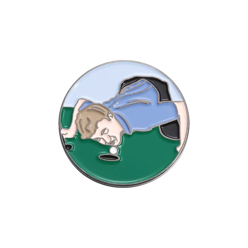 0.9 Inch Magnetic Golf Hat Clip with Ball Marker - Electroplated Metal Golf Training Aid Gift for Boys, Girls & Kids