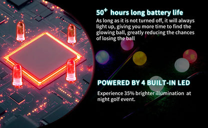 Glow in The Dark Golf Balls Light Activated 6-Color LED Night Balls and Storage Bag Funny Golf Gift Gift