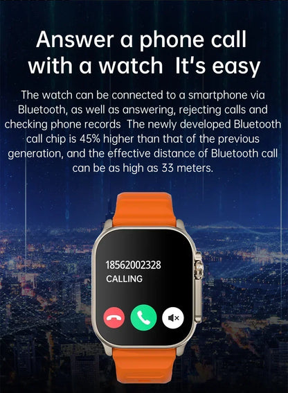 New Smartwatch Men 49mm Series 8 2.3"AMOLED Screen NFC Compass Waterproof For Apple Watch IWO Ultra 8 Smart Watches 2025 Android