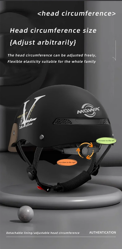MOWK Motorcycle Vintage Half Helmet Summer Breathable Men Women Electric Jet Scooter Open Face Helmets Reflective Safety Helmets