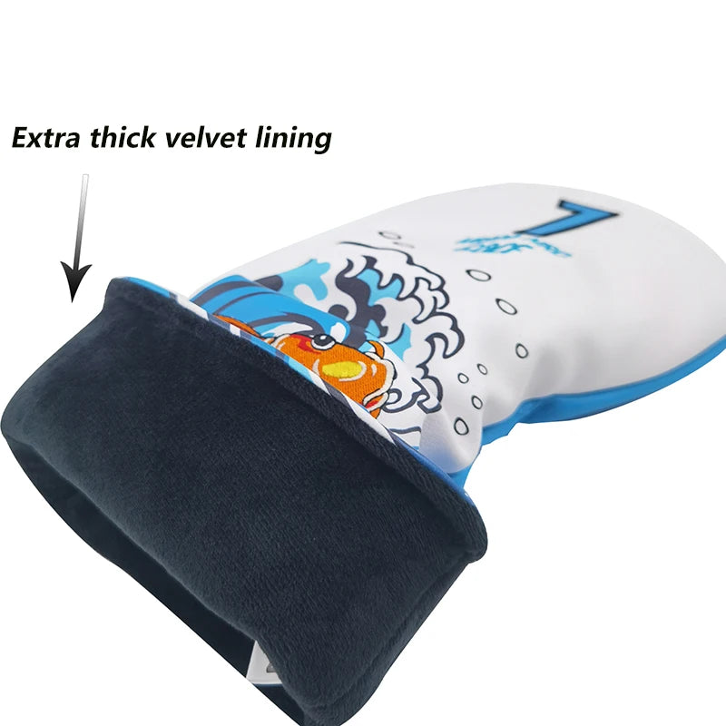 Golf Wood Cover Koi Pattern Driver Fairway Hybrid Waterproof Protector Head Cover PU Leather Soft Durable Golf Club Covers