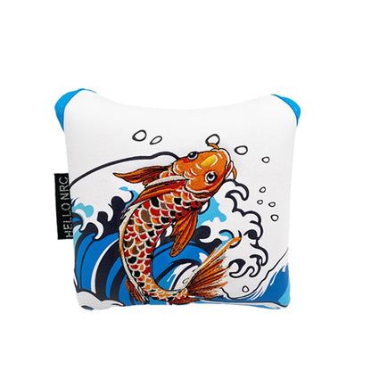 Golf Wood Cover Koi Pattern Driver Fairway Hybrid Waterproof Protector Head Cover PU Leather Soft Durable Golf Club Covers