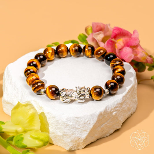 Fortune Flows - Tiger’s Eye & Pixiu Bracelet