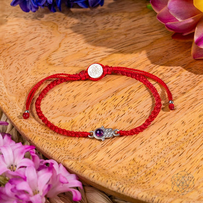 Hamsa Hand of Protection - Four-Strand Red String Bracelet